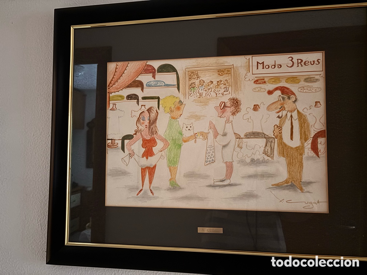 Arte: Cuadro Xavier Cugat pintado en acuarela