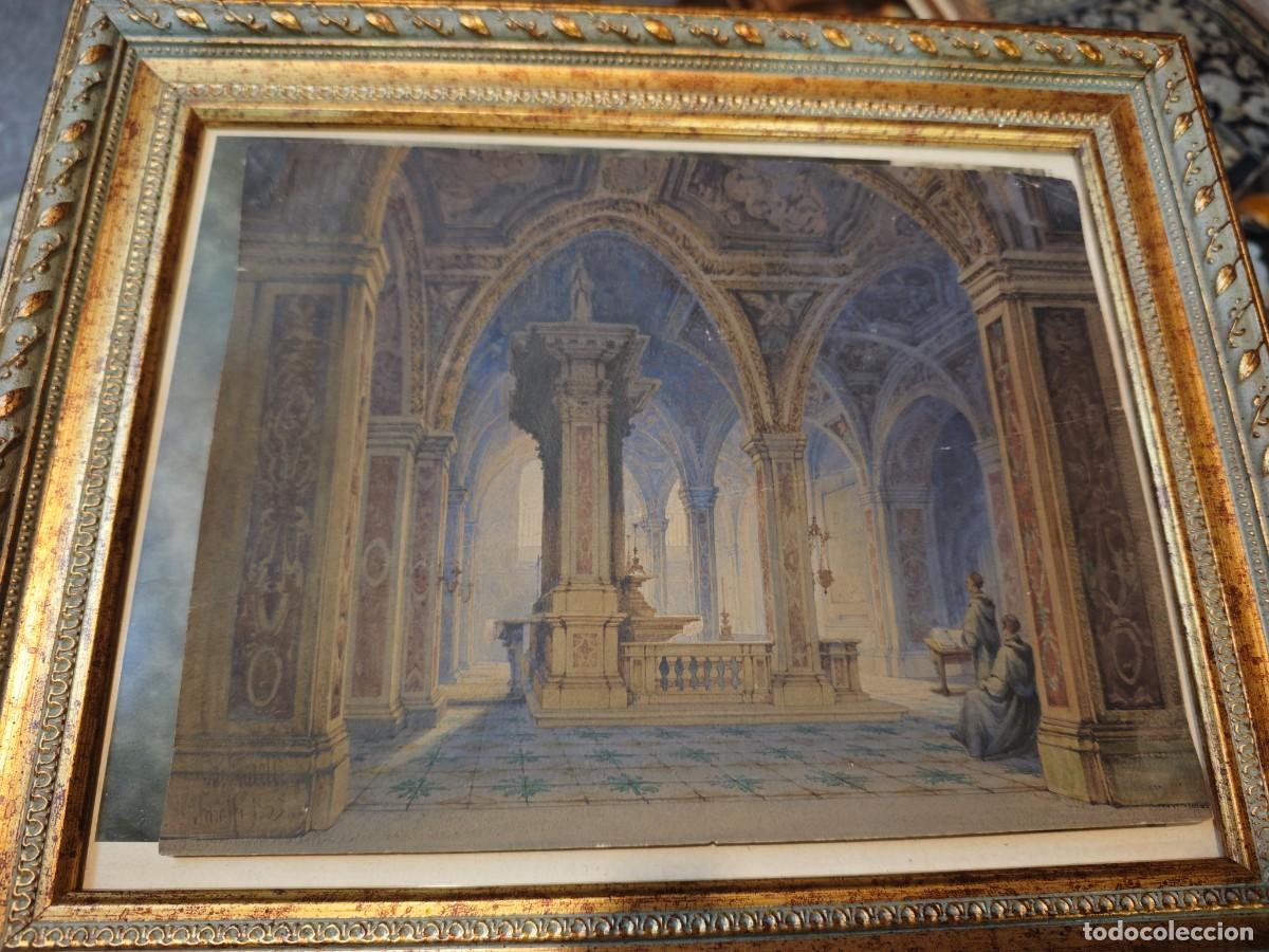 Arte: Gabriel Corelli acuarela 1855 artista italiano siglo