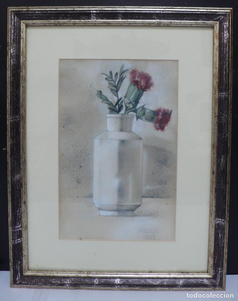 Arte: BODEGON JARRON CON FLORES ACUARELA