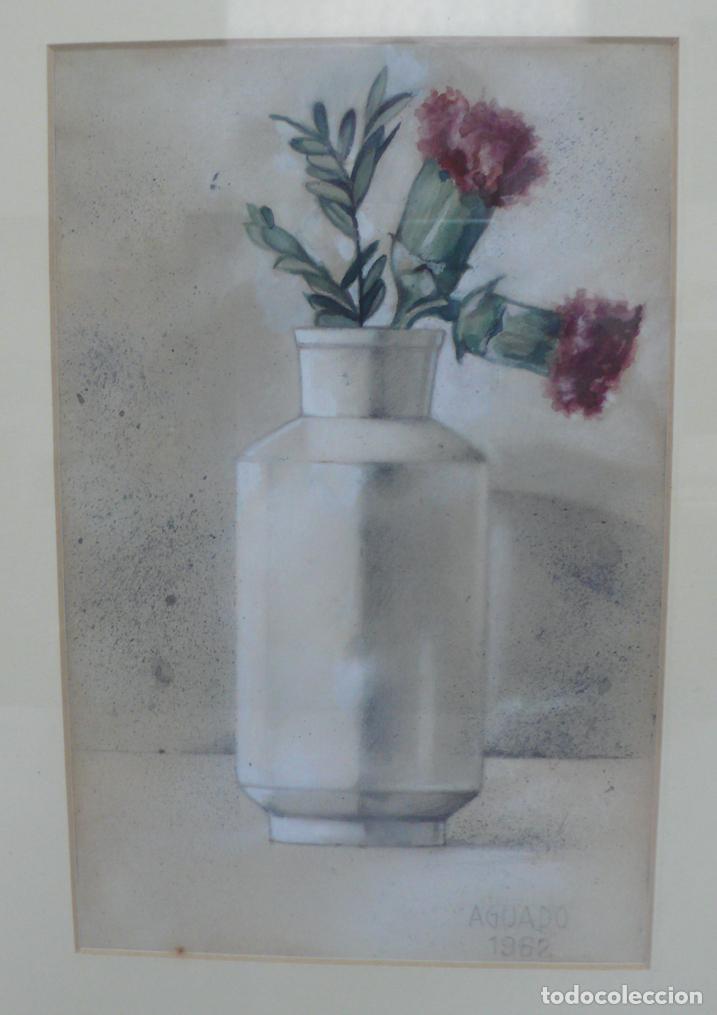 Arte: BODEGON JARRON CON FLORES ACUARELA - Foto 2
