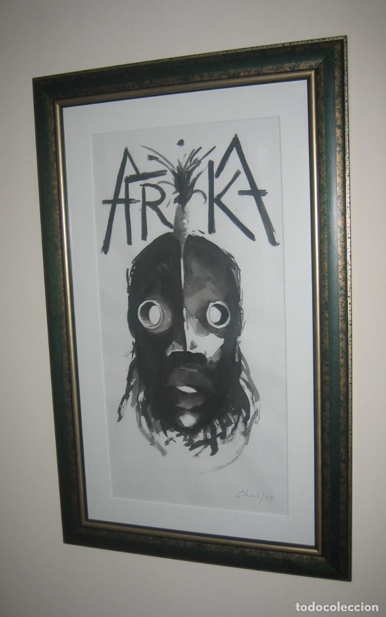 Arte: ORIGINAL DEL CARTEL DE LA EXPOSICI&Oacute;N &Aacute;FRICA. JOS&Eacute; CLAROS. MURCIA, 1999........ CON DESCUENTO DEL 50%