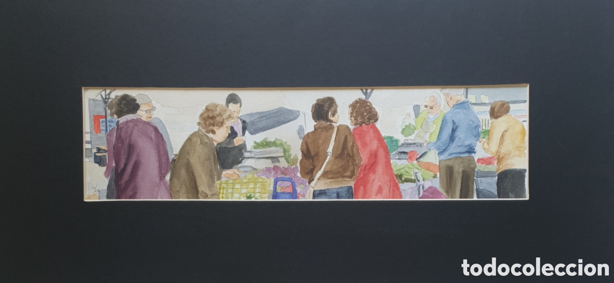 Arte: David L&oacute;pez (Olot) - Dia de Mercado.Firmada.