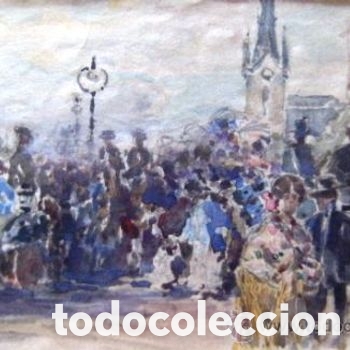 Arte: ACUARELA RUIZ DE MORALES . MADRID. ENMARCADA.