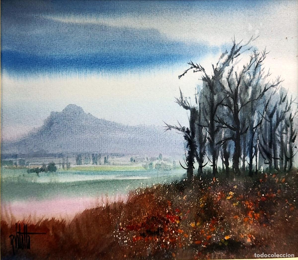 Arte: Acuarela de paisaje de Ram&oacute;n Vilalta. 47 x 41 cm