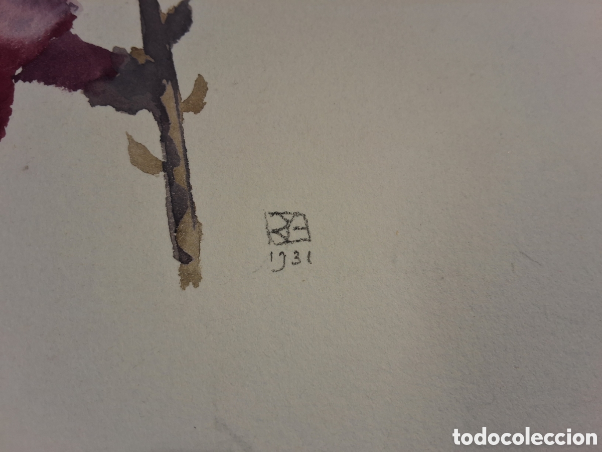 Arte: Firmado con anagrama. Flor. - Foto 2