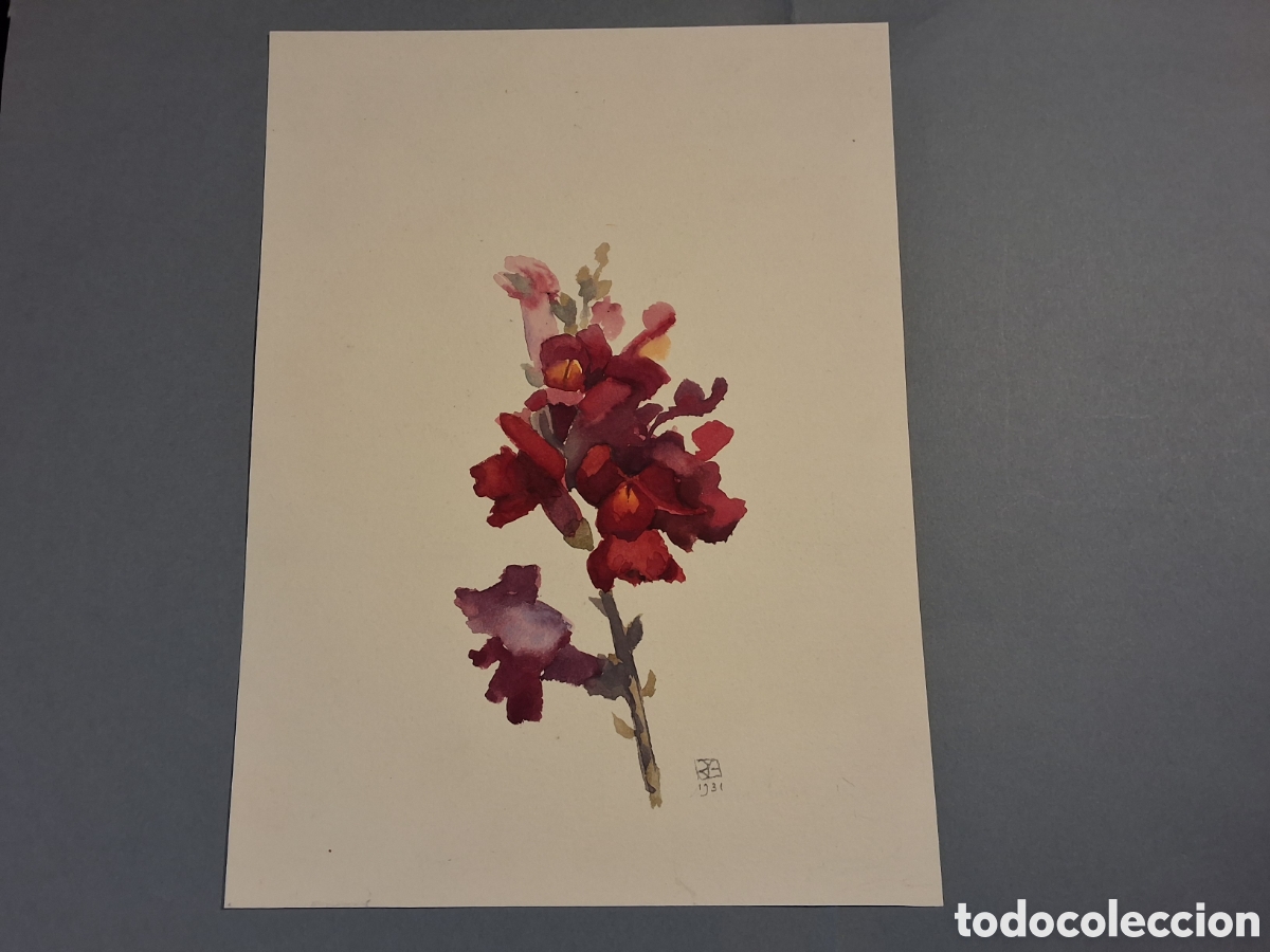 Arte: Firmado con anagrama. Flor.