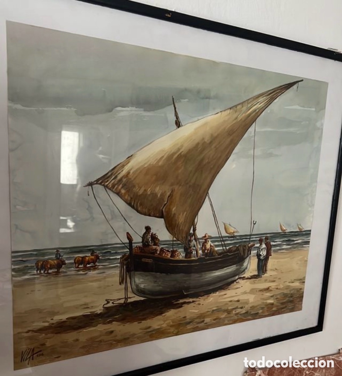Arte: Cuadro La Barca del pintor Vila