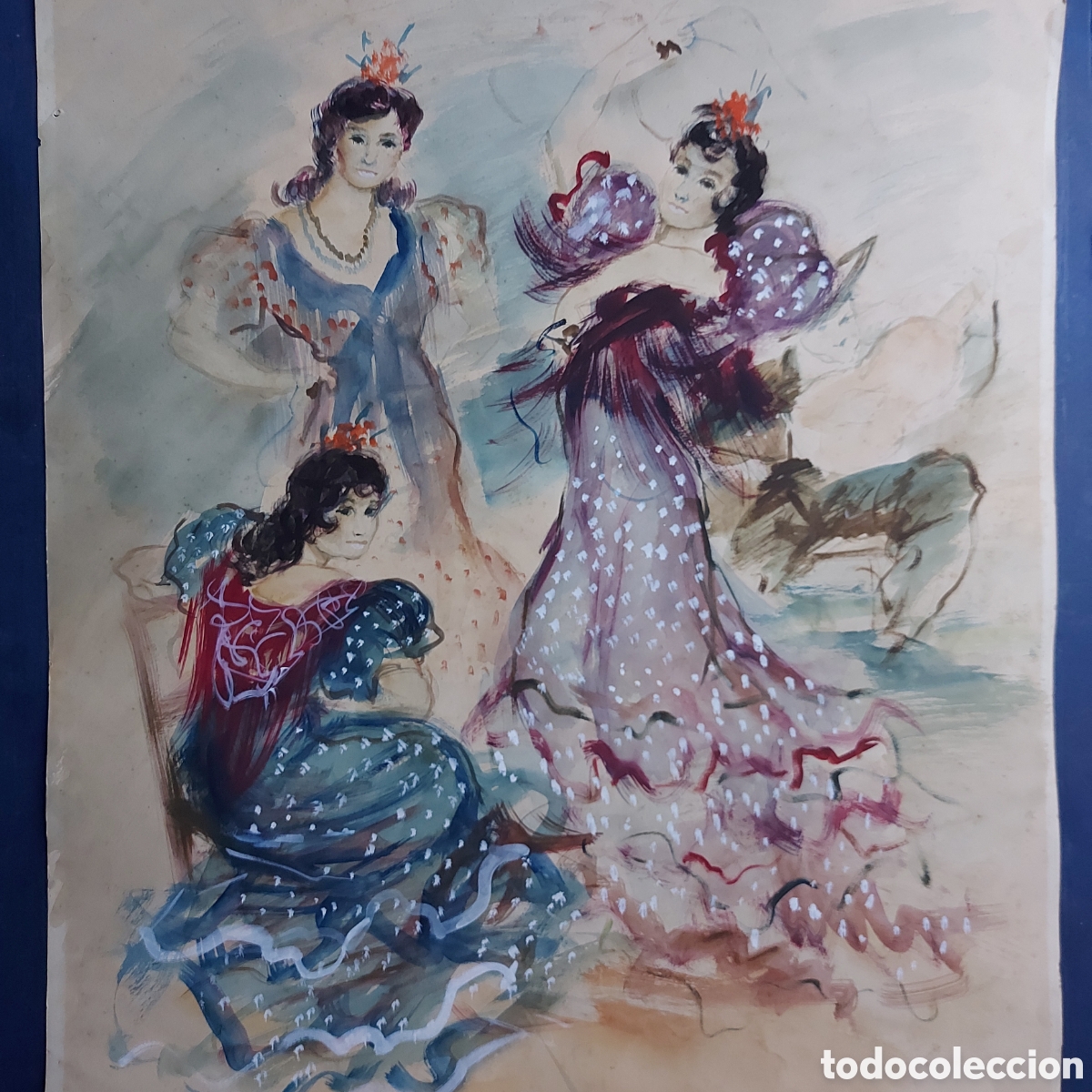Arte: &rdquo;BOCETO DE LAS BAILADORAS &rdquo; ACUARELA - Foto 2