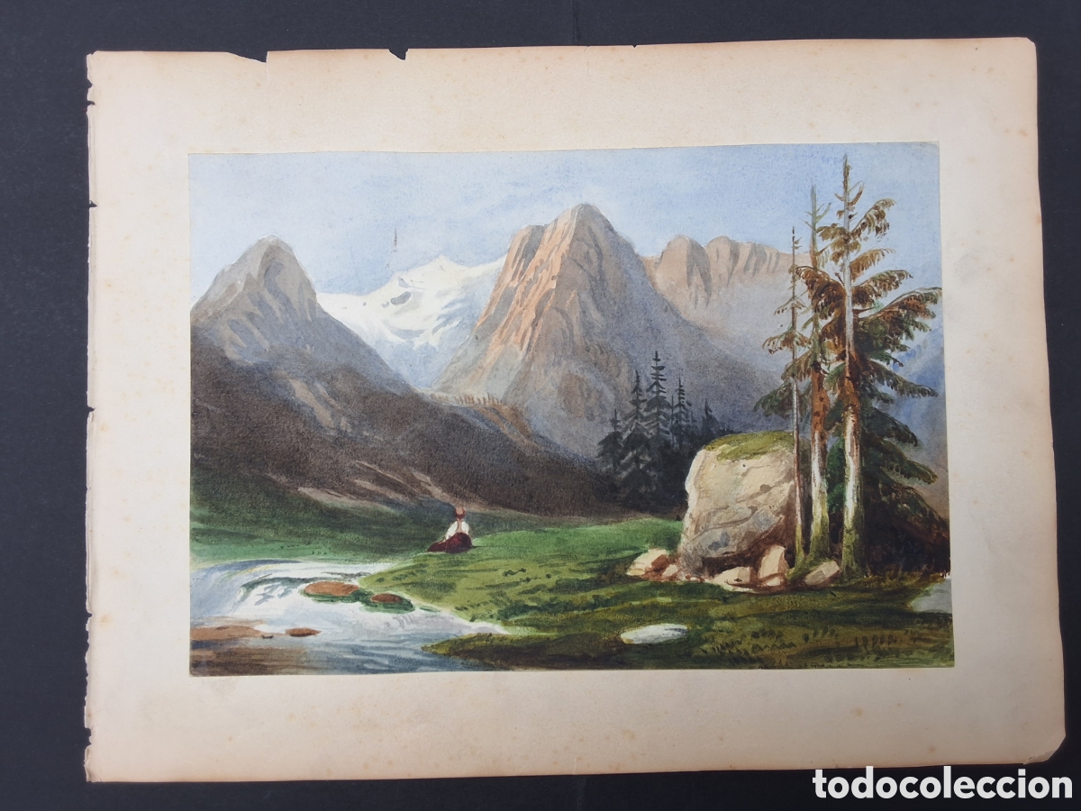 Arte: Anonimo. Paisajede monta&ntilde;a.