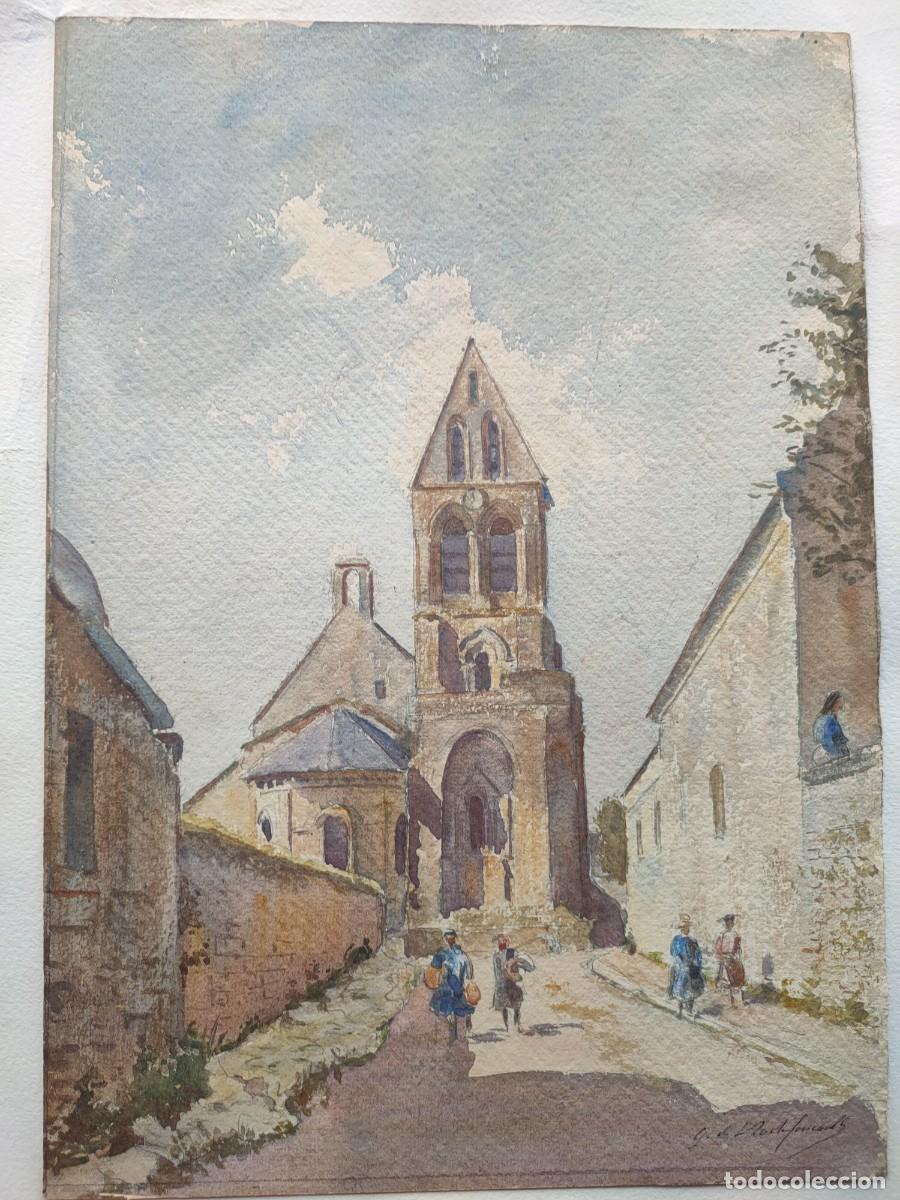 Arte: Guy DE LA ROCHEFOUCAULD (Paris 1855-1912) Acuarela original firmada