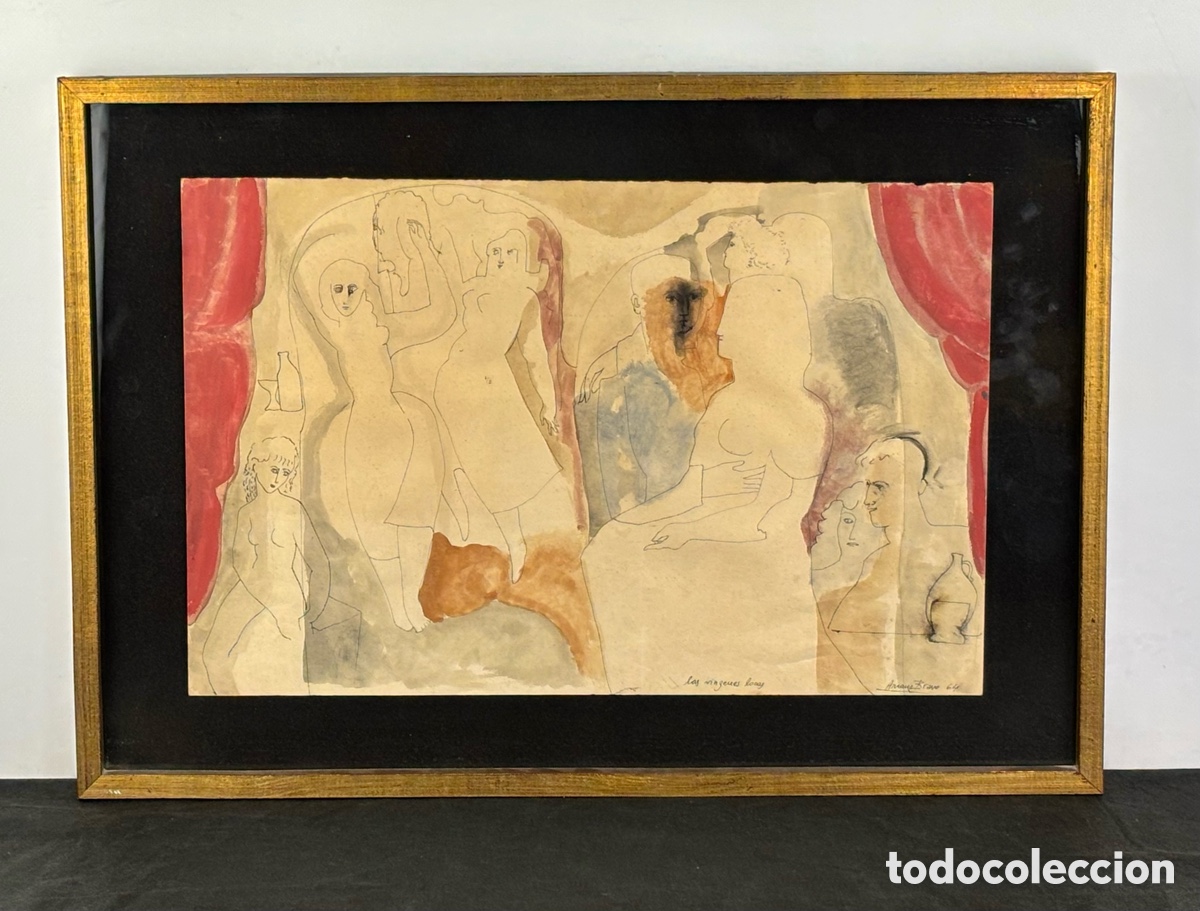 Arte: EDUARDO ARRANZ BRAVO - &ldquo; LAS VIRGENES LOCAS&rdquo; - A&Ntilde;O 1964 - ACUARELA