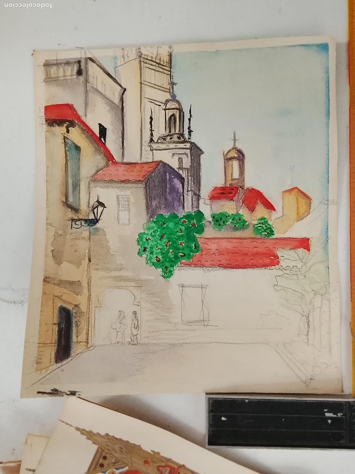 Arte: ANTIGUA ACUARELA PINTURA HECHA A MANO . VER FOTOS MEDIDAS, ARTE DECORACION HOGAR VER TRASERA MUESTRA