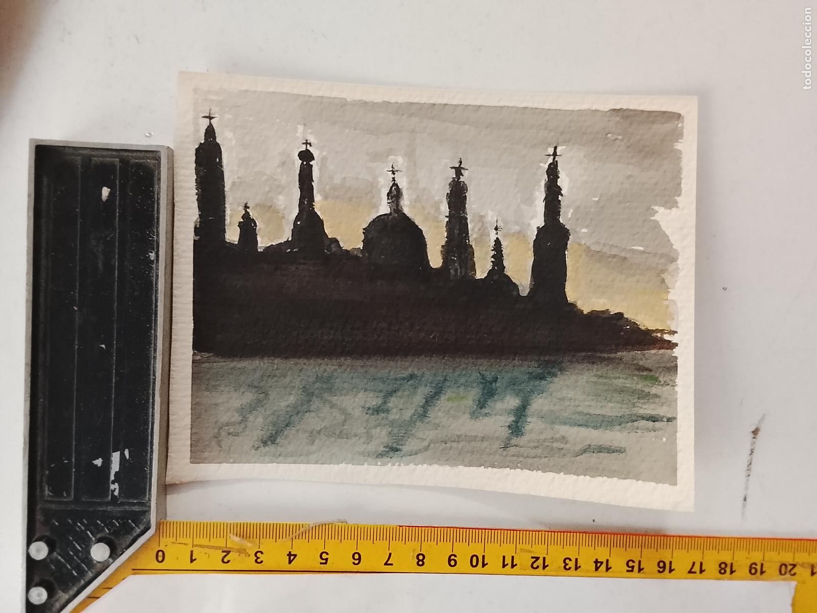 Arte: ANTIGUA ACUARELA PINTURA HECHA A MANO . VER FOTOS MEDIDAS, ARTE DECORACION HOGAR