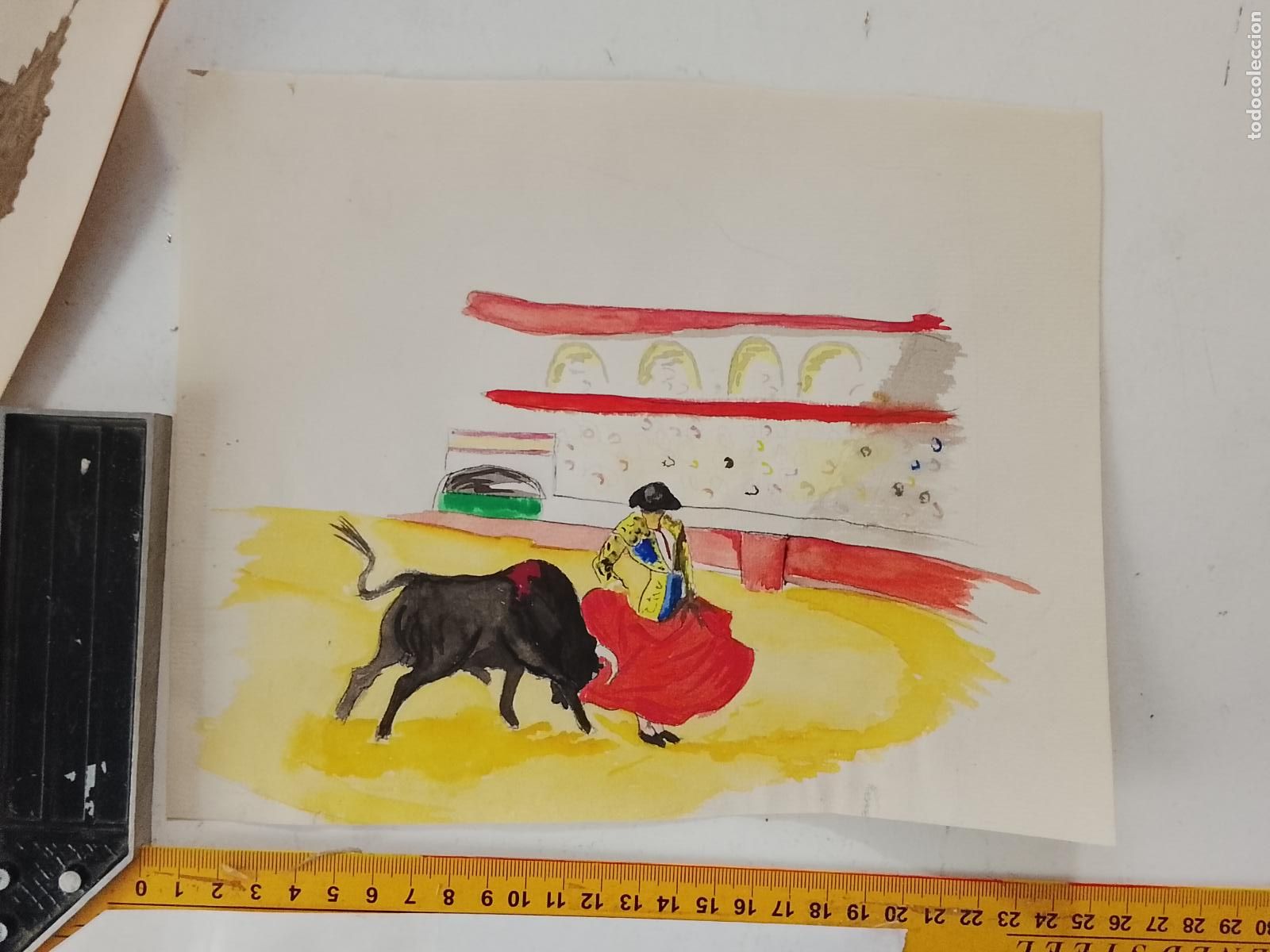 Arte: ANTIGUA ACUARELA PINTURA HECHA A MANO . VER FOTOS MEDIDAS, ARTE DECORACION HOGAR