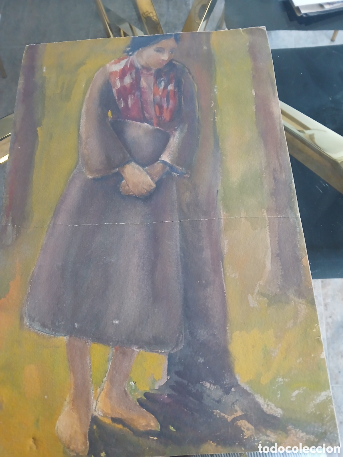 Arte: Acurela mujer un arbol