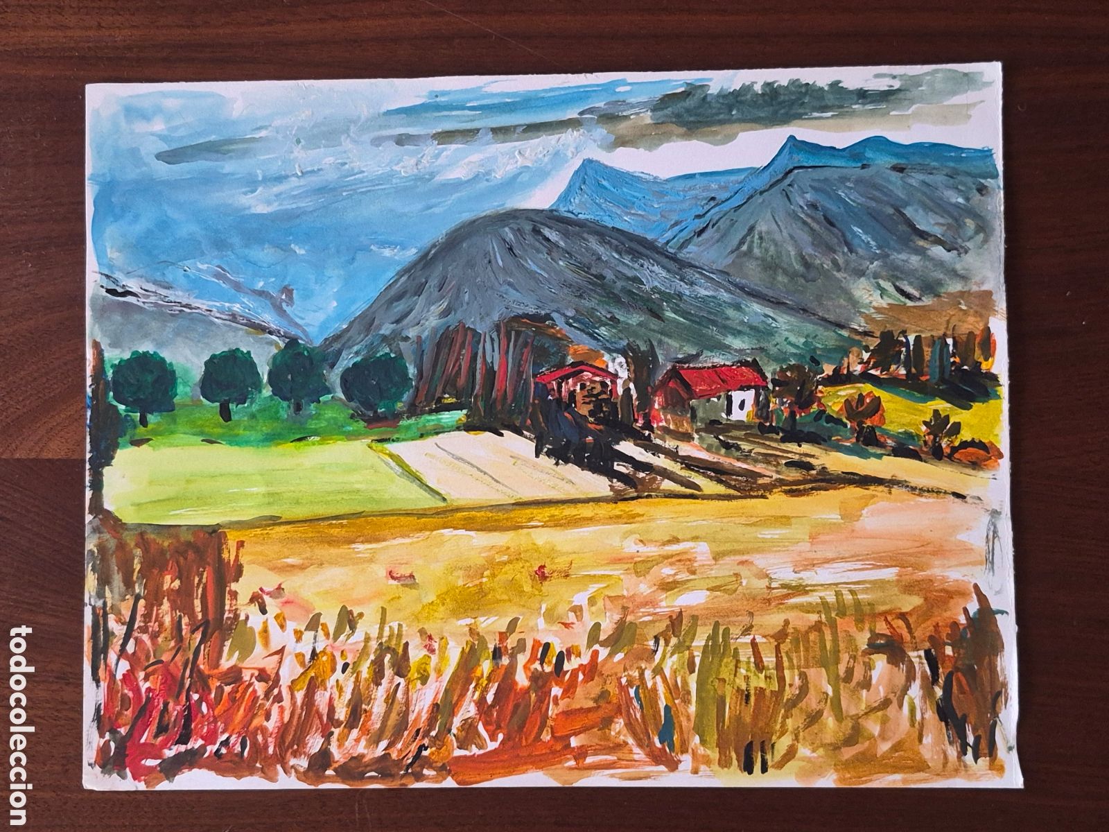 Arte: Bonita acuarela o mixta, autor anonimo.