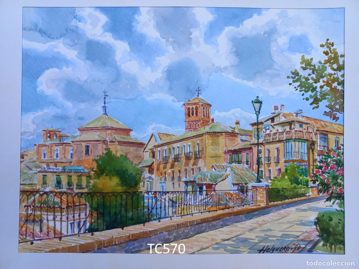 Arte: Toledo - acuarela de la ciudad de Toledo
