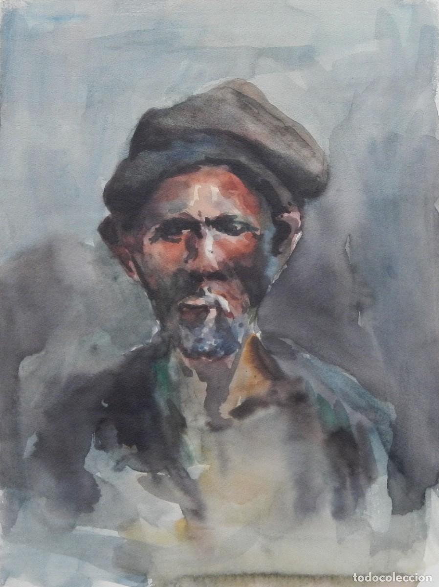 Arte: Manuel Vicente Mora. Acuarela sobre papel. &rdquo;Retrato masculino&rdquo;. Sin firmar. 32x24 cm.