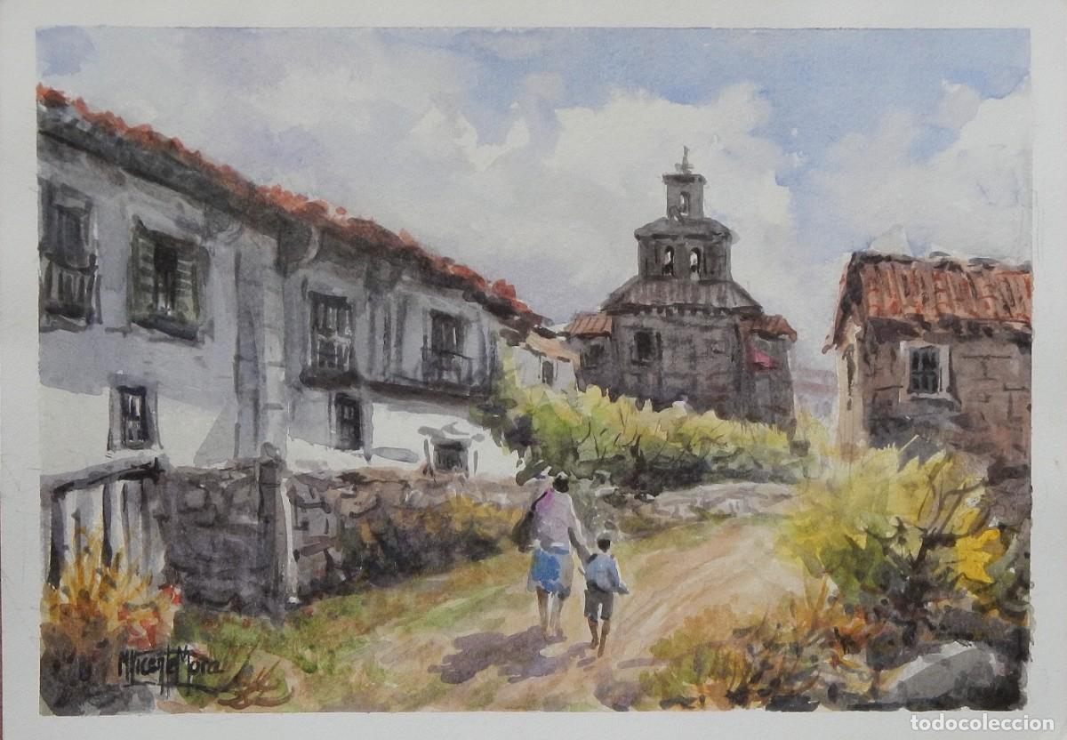 Arte: Manuel Vicente Mora. Acuarela sobre papel. &rdquo;Quintana. Santander&rdquo;. Firmado a mano. 23x33 cm.