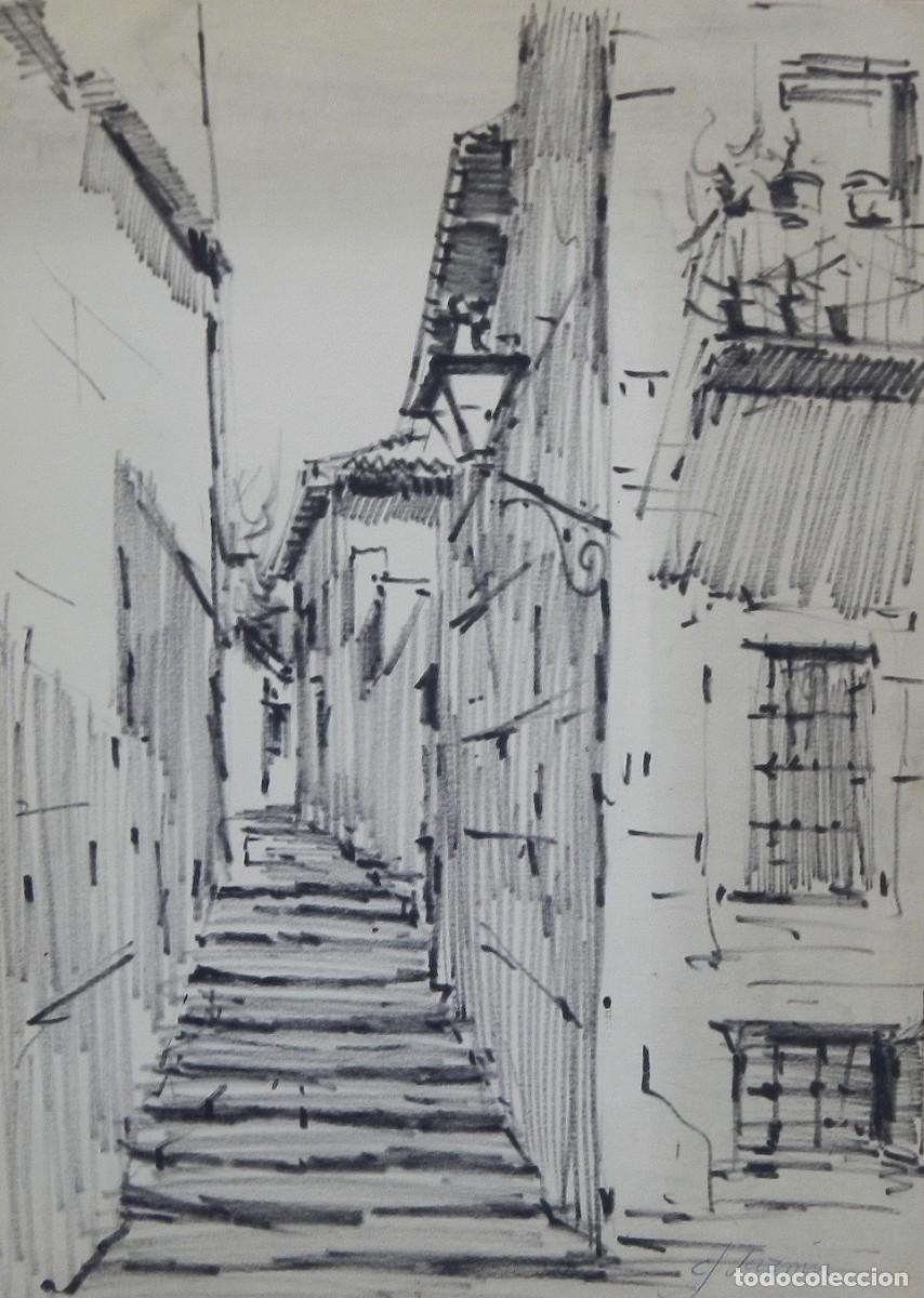 Arte: Manuel Vicente Mora. Tinta sobre papel. &rdquo;Calle Jazm&iacute;n. Monachil. Granada.&rdquo; Sin firmar.