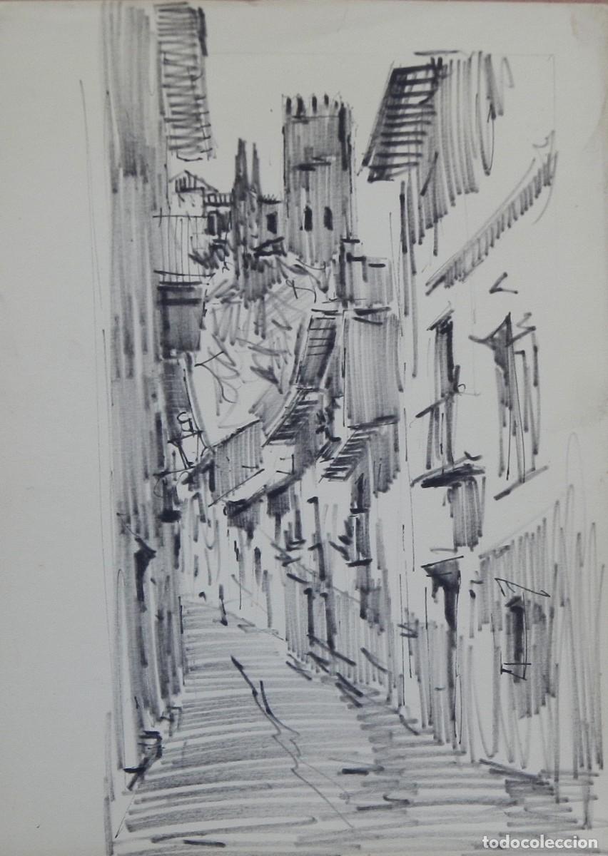 Arte: Manuel Vicente Mora. Tinta sobre papel. &rdquo;Calle Zafra. Albaic&iacute;n. Granada.&rdquo; Sin firmar.