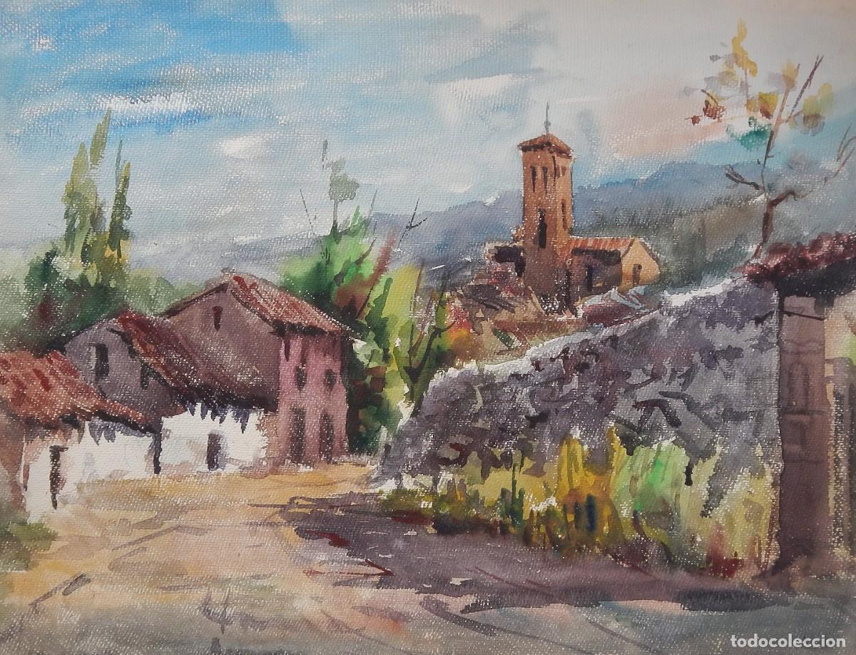 Arte: Manuel Vicente Mora. Acuarela sobre papel. &rdquo;Pueblo&rdquo;. Sin firmar. 50x71 cm.