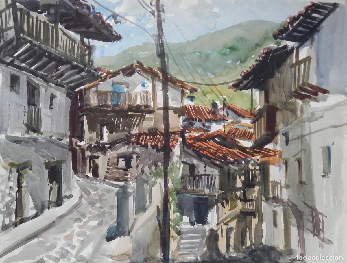Arte: Manuel Vicente Mora. Acuarela sobre papel. &rdquo;Poblaci&oacute;n rural&rdquo;. Sin firmar. 43x57 cm.