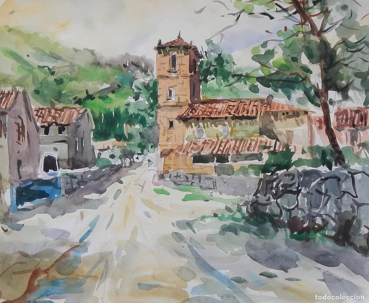 Arte: Manuel Vicente Mora. Acuarela sobre papel. &rdquo;Palacete. Poblaci&oacute;n rural&rdquo;. Sin firmar. 29x35 cm.