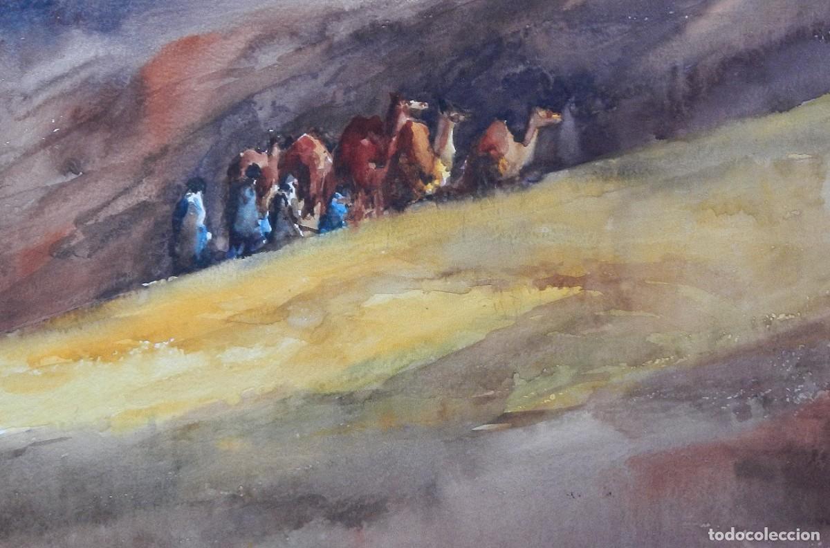 Arte: Manuel Vicente Mora. Acuarela sobre papel. &rdquo;Camellos. Reyes de Oriente&rdquo;. Sin firmar. 27x40 cm.