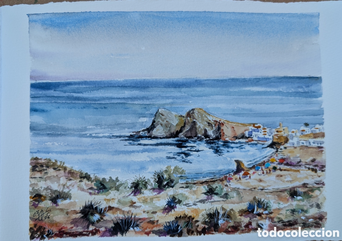 Arte: Acuarela Isleta del moro (Cabo de Gata)
