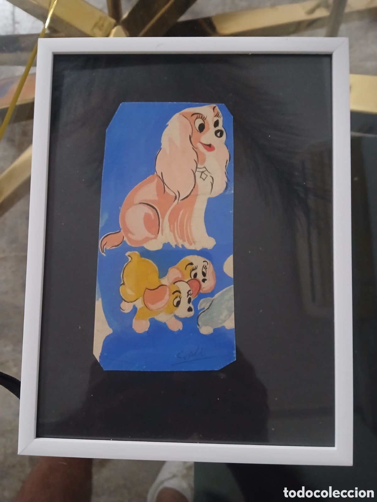 Arte: Dibujo firmado enmarcado