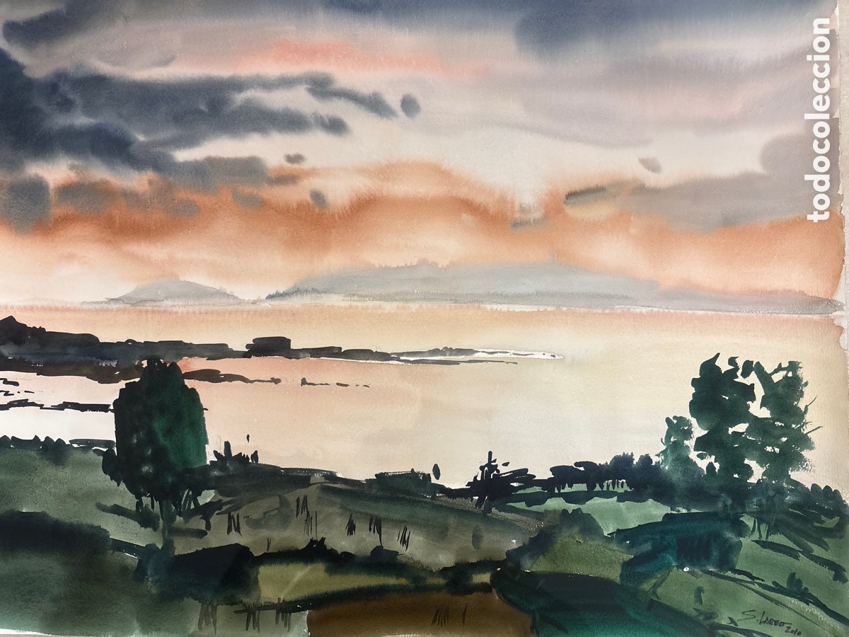Arte: Sin t&iacute;tulo (Paisaje de campo al atardecer).