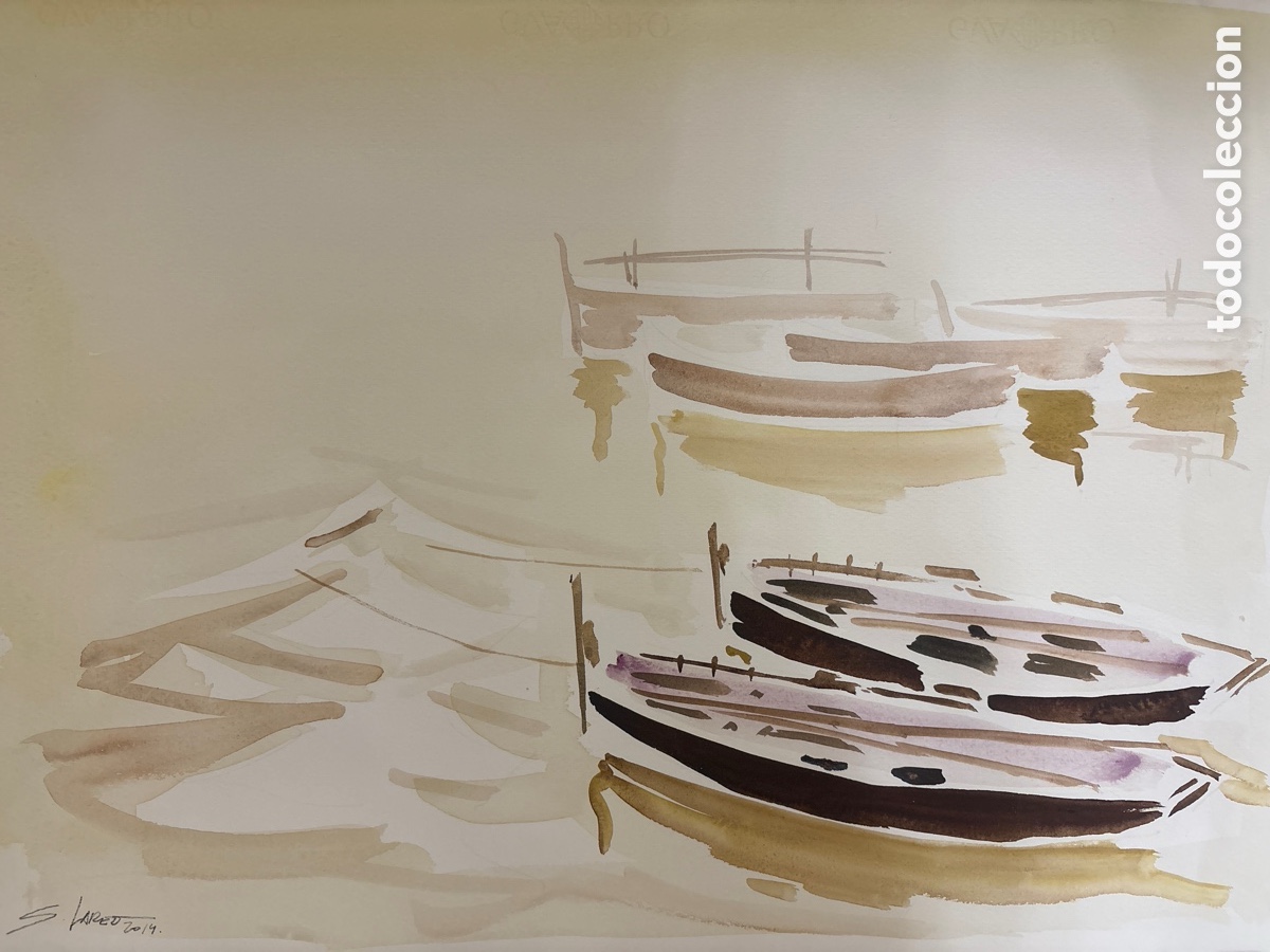 Arte: Acuarela Original Miguel &Aacute;ngel S&aacute;nchez Lareo. Abstracci&oacute;n L&iacute;rica Tonos Tierra (2014)