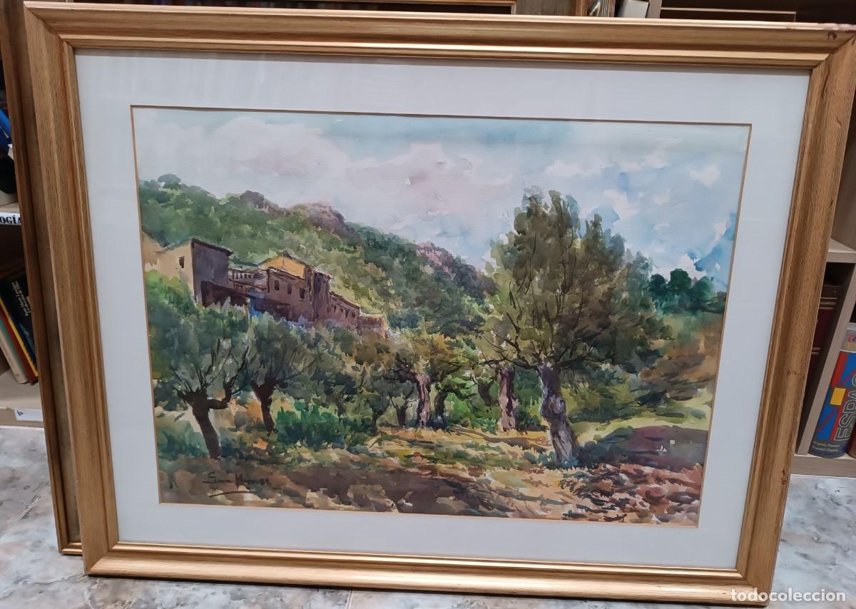 Arte: Acuarela del pintor murciano Saura Mira 68X48. Marco 88X69