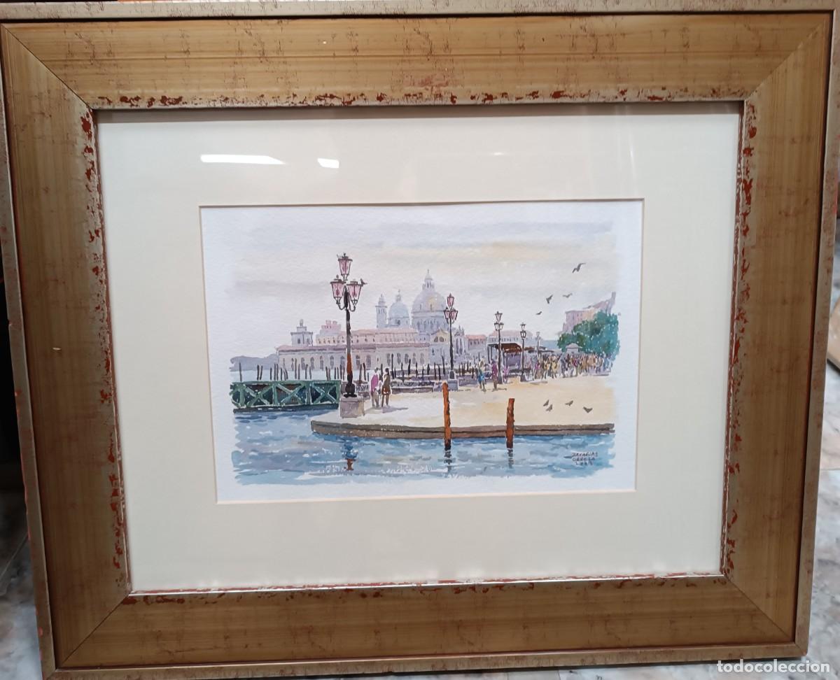 Arte: Acuarela del pintor murciano Zacar&iacute;as Cerezo 35X26. Marco 67X56. Murcia. Paisaje