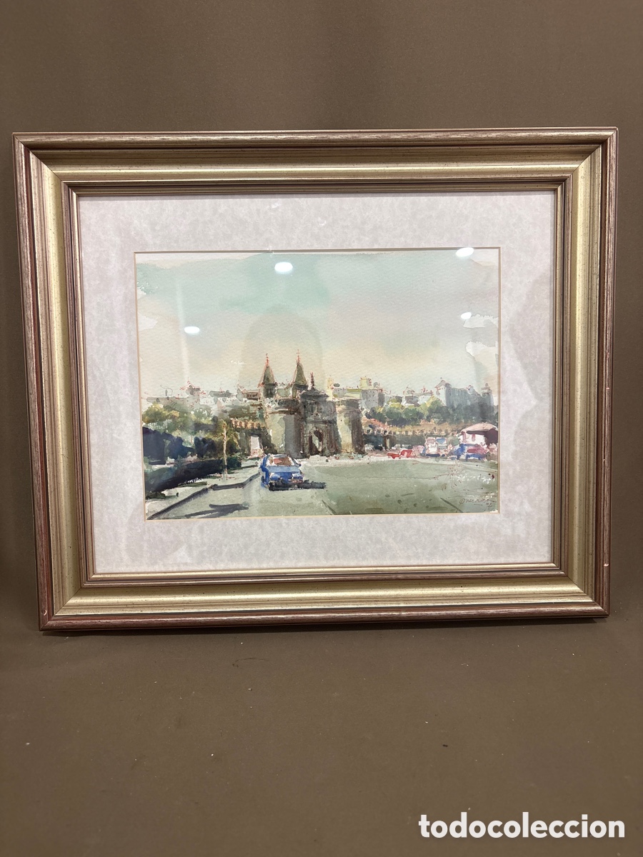 Arte: Acuarela JULIO QUESADA GUILABERT,PUERTA BOJAGRA 1994*ORIGINAL*ver fotos