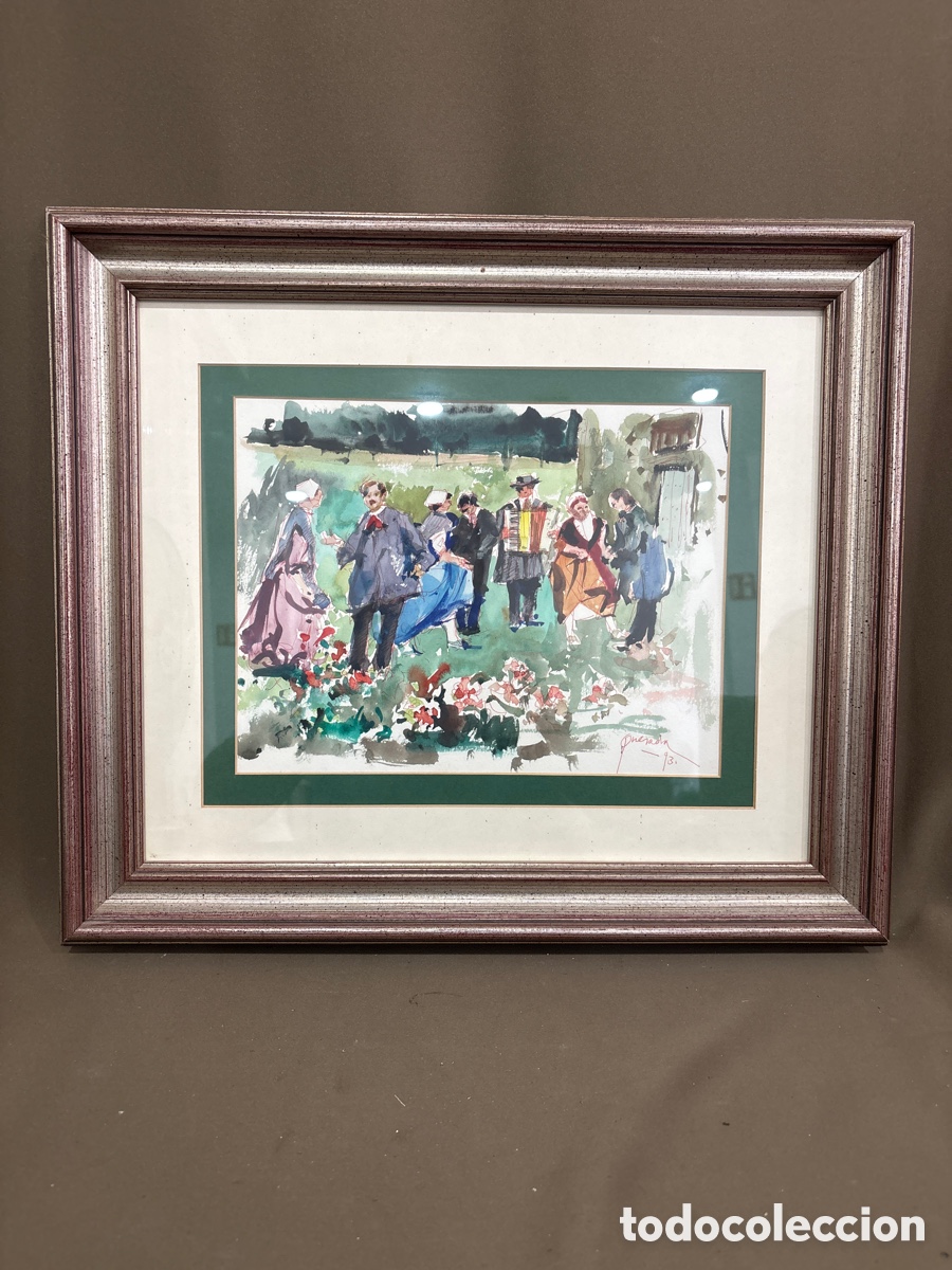 Arte: ACUARELA,JULIO QUESADA GUILABERT 1993,CELEBRACI&Oacute;N PUPOLAR*ver fotos*