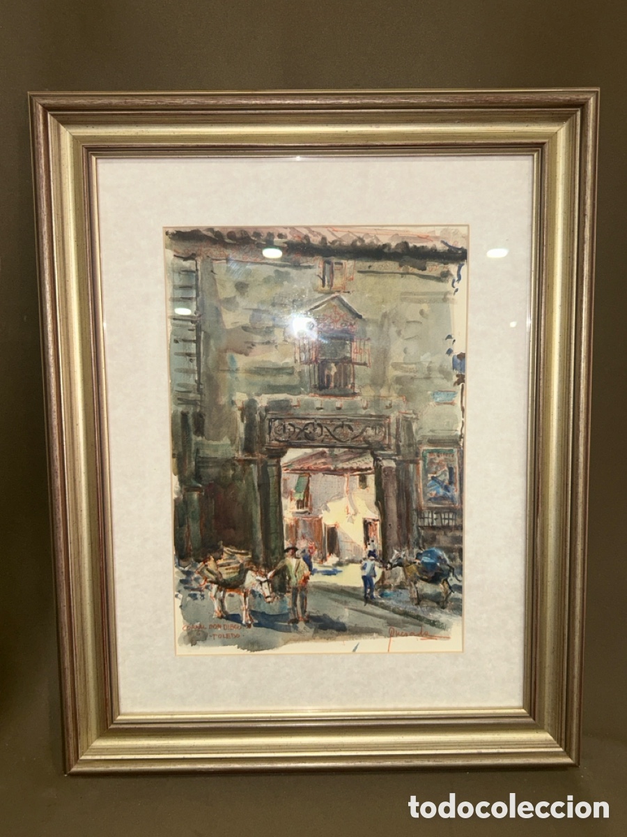 Arte: ACUARELA, JULIO QUESADA GUILABERT, CORRAL DON DIEGO DE TOLEDO *VER FOTOS*