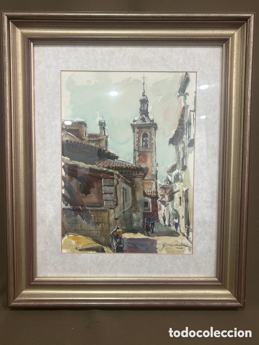 Arte: ACUARELA,JULIO QUESADA GUILABERT,CUESTA SAN JUSTO*TOLEDO*