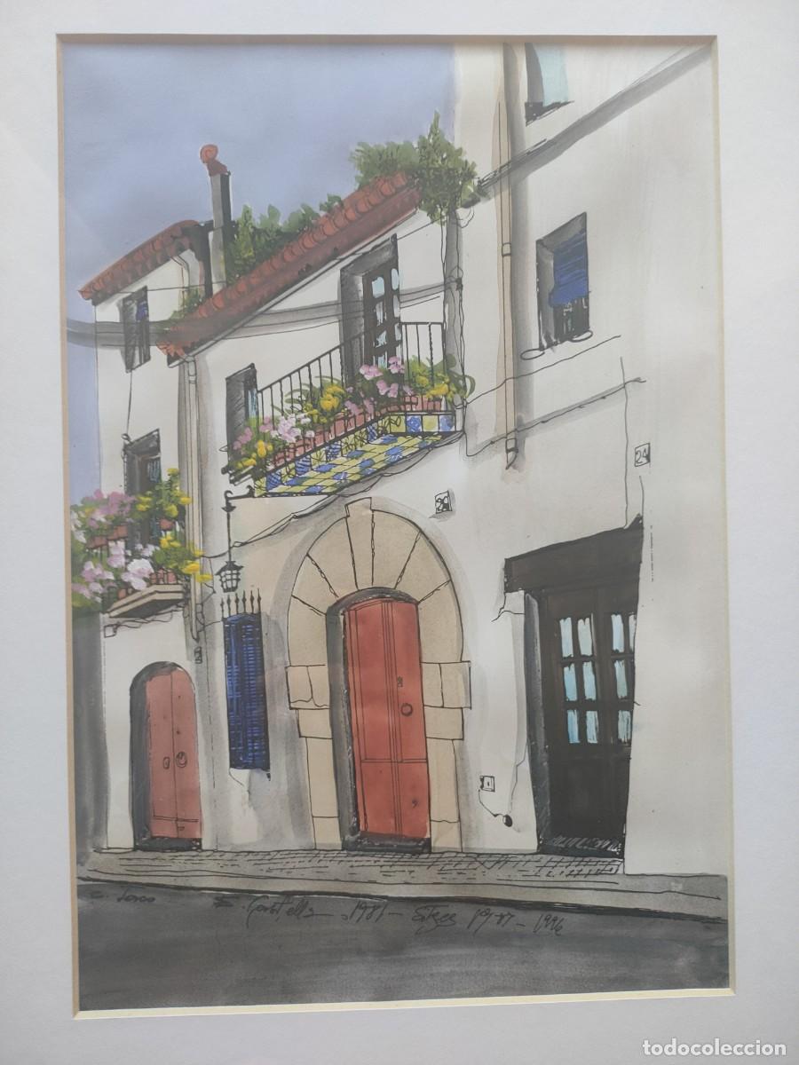 Arte: Esther Castells t&eacute;cnica mixta sobre cartulina Sitges