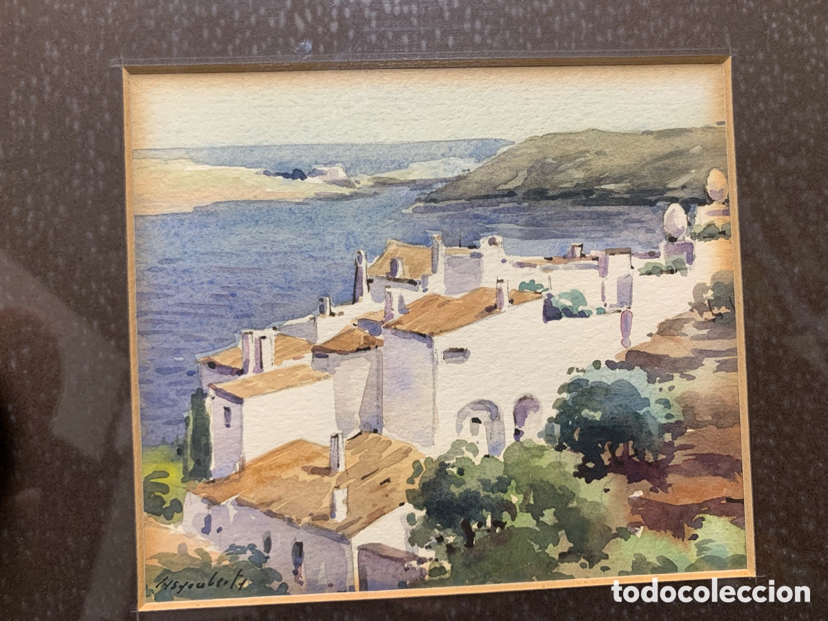 Arte: Jaume Casacuberta Roma 1932-2020, Manresa, Port Lligat, 14,5x12,5 obra y 25x23 con marco