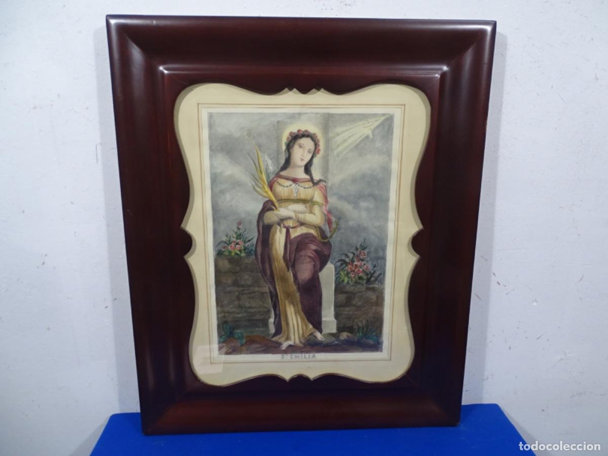 Arte: ACUARELA DE SANTA EMILIA EN MARCO DE &Eacute;POCA. ORIOL MARTI I VALLS.