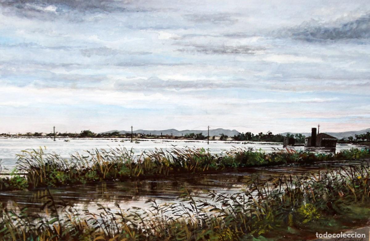 Arte: SANTIAGO GARCIA (Valencia, Sg.XX) TECNICA MIXTA DEL A&Ntilde;O 1988. ALBUFERA VALENCIANA