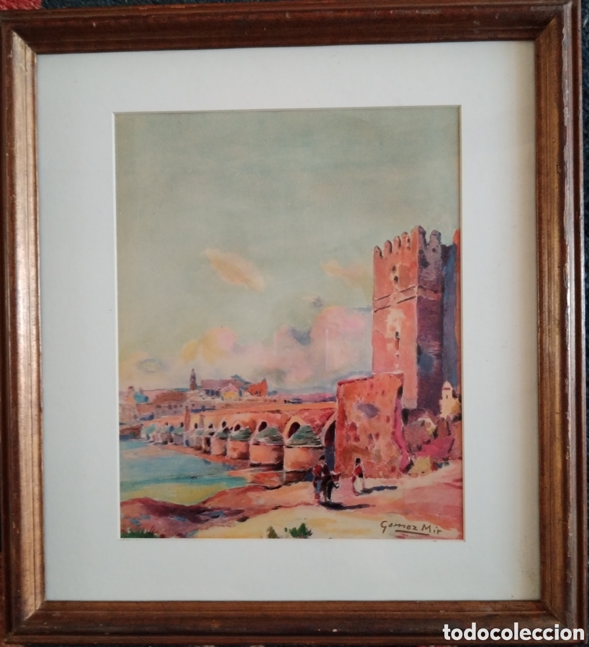 Arte: Guillermo G&oacute;mez Mir ( Granada 1877-1938 ). Acuarela firmada.