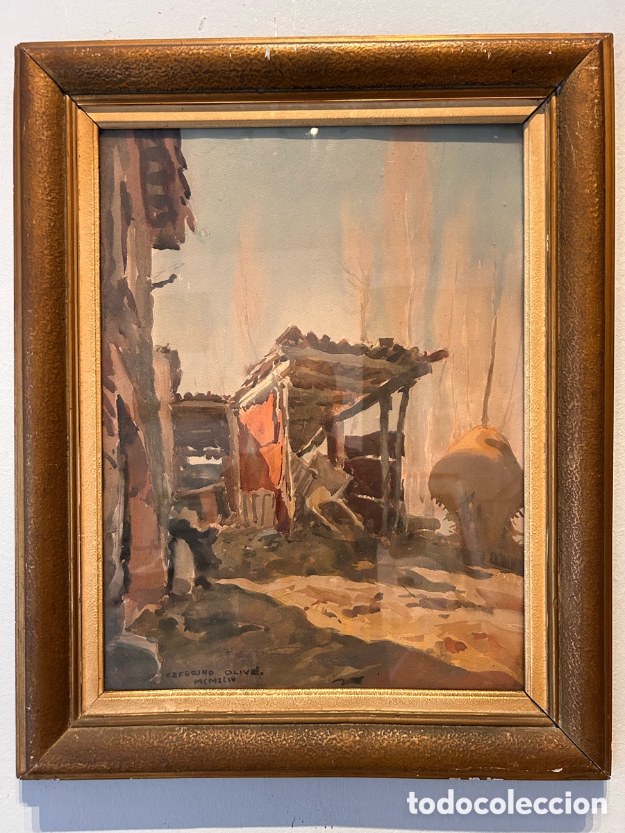 Arte: Ceferino Oliv&eacute; Cabr&eacute; (Reus, 1907 &ndash; Barcelona, 1995) &ndash; Paisaje suburbano, 1944 &ndash; Acuarela sobre papel