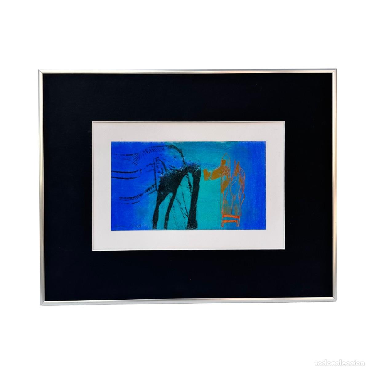 Kunst: T&eacute;cnica mixta &ldquo;Azul&rdquo;, Javier Garc&iacute;a Prieto, 90&rsquo;s - Valladolid, Espa&ntilde;a