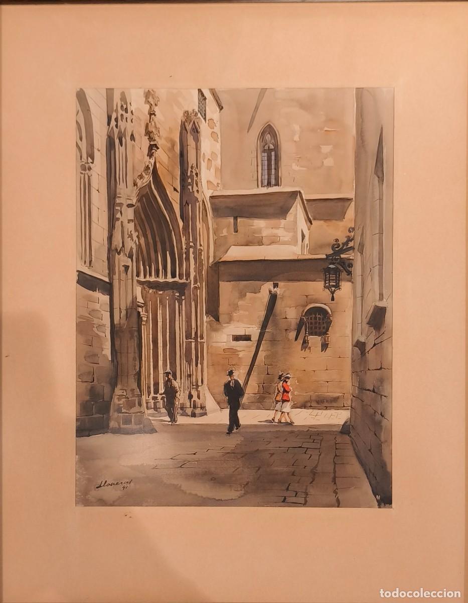 Arte: &rdquo;Portal dels Claustres&rdquo; - Acuarela sobre papel - Frederic Lloveras - 1941