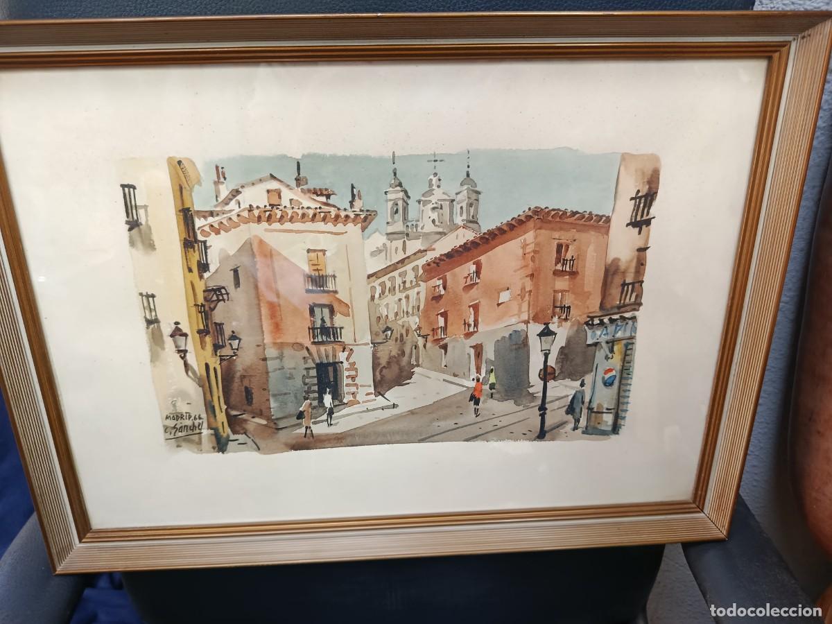 Arte: Acuarela de Carlos S&aacute;nchez, Madrid,1966.