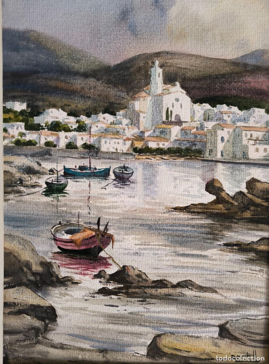 Arte: Acuarela de Ram&oacute;n Castells i Soley, marina Cadaqu&eacute;s