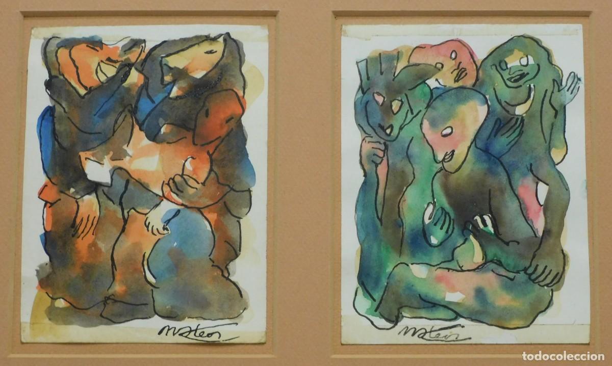 Kunst: MATEOS FRANCISCO. PAREJA DE ACUARELAS ENMARCADAS